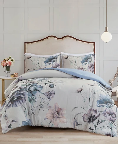 Madison Park Cassandra Cotton 3-Pc. Duvet Cover Set, Full/Queen
