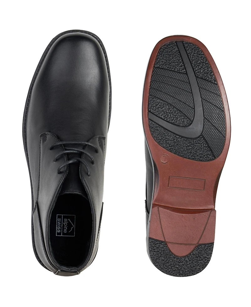 Alpine Swiss Men's Ankle Boots Dressy Casual Leather Lined Dress Shoes Lace up