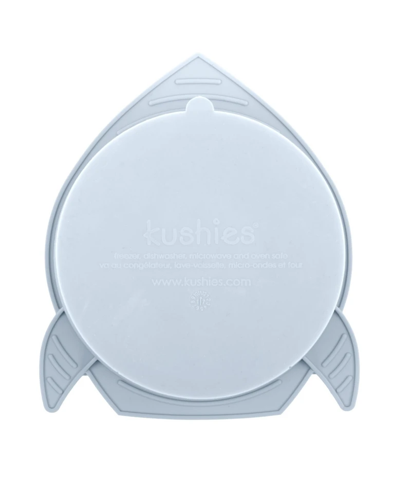 Kushies Silicone Suction Bowl and Spoon Set, Unbreakable, Microwave Safe