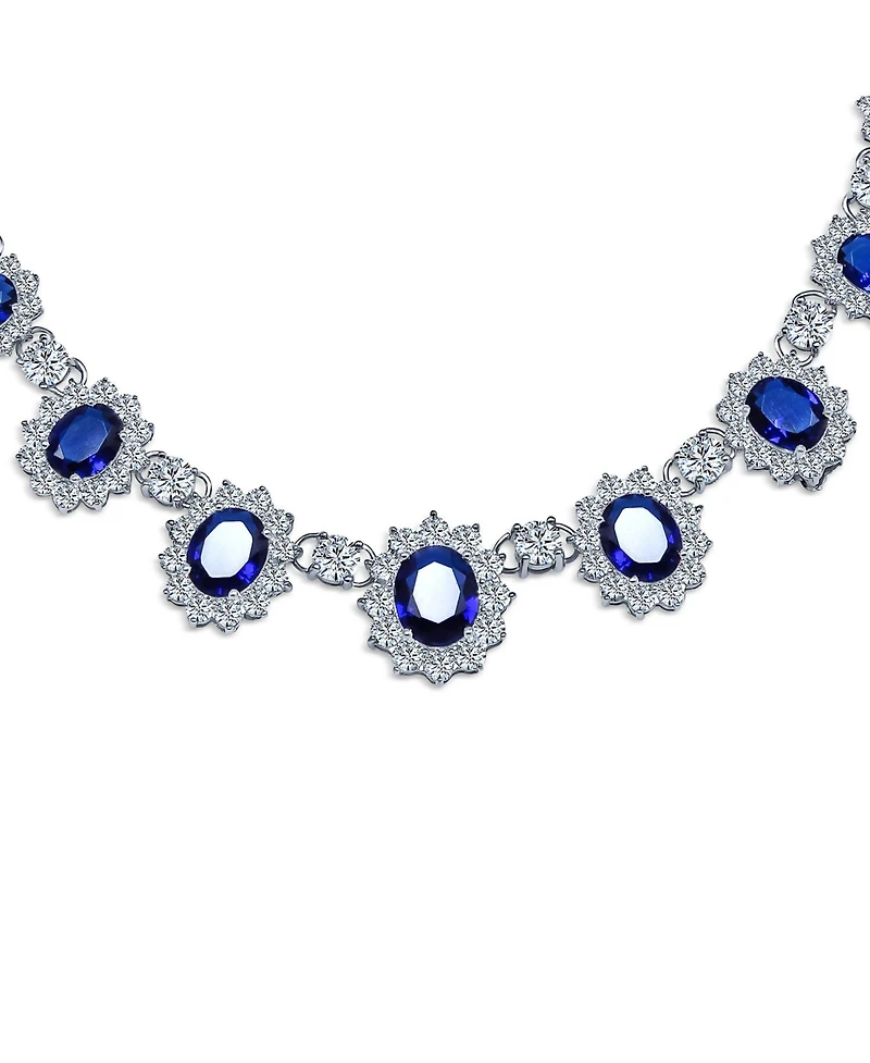 Bling Jewelry Antique Style Necklace And Earrings Set With Royal Blue Royal Blue Perfect s