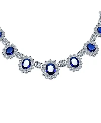 Bling Jewelry Antique Style Necklace And Earrings Set With Royal Blue Royal Blue Perfect s