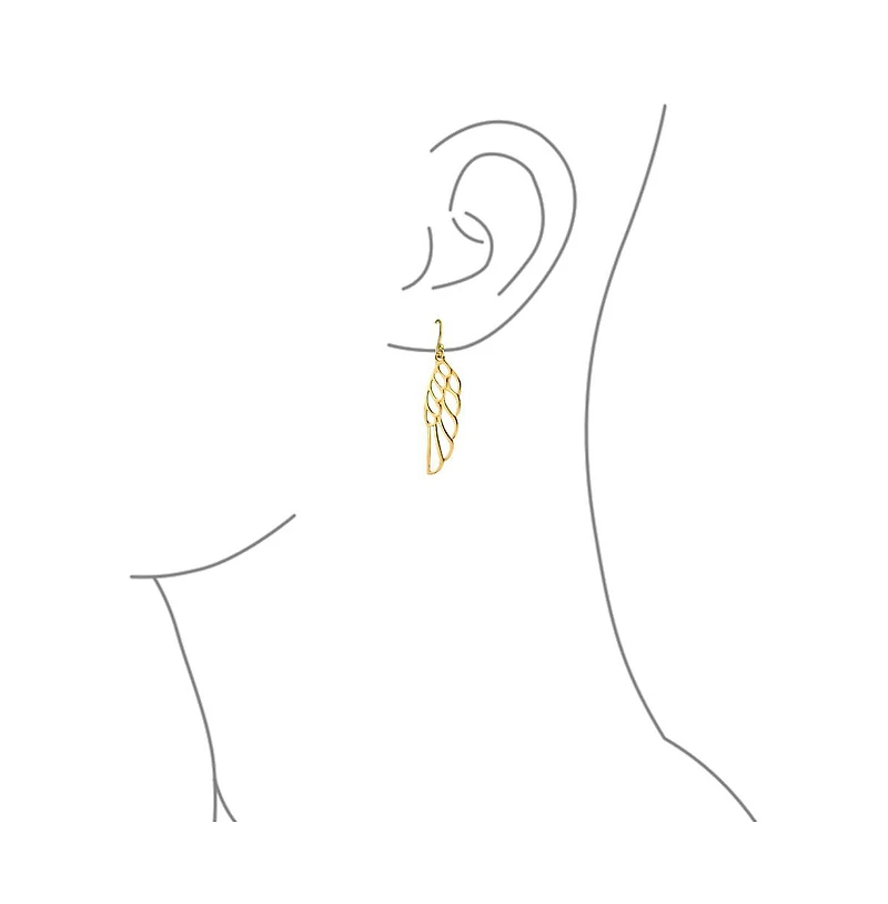 Bling Jewelry Spiritual Religious Dangle Angel Wing Feather Earrings Sterling Silver