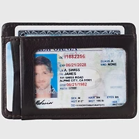 Alpine Swiss Mens Rfid Money Clip Leather Minimalist Wallet Card Case Id Window