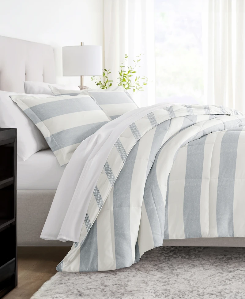 ienjoy Home Distressed Stripe Reversible -Pc. Comforter Set
