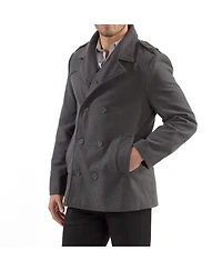 Alpine Swiss Jake Mens Pea Coat Wool Blend Double Breasted Dress Jacket Peacoat