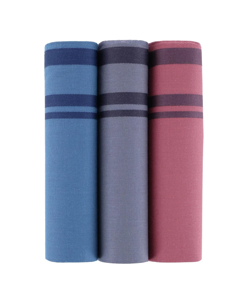 Trafalgar Men's Cotton Modern Handkerchiefs (3 Pack)