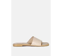 Tatami Black Leather Classic Slide Flats
