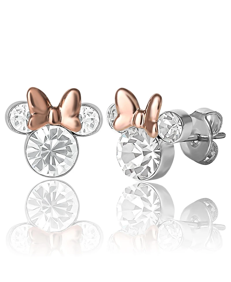 Disney Womens Minnie Mouse Birthstone Stud Earrings - April