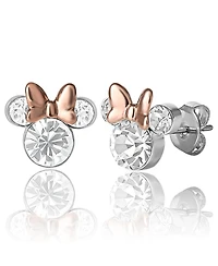 Disney Womens Minnie Mouse Birthstone Stud Earrings - April