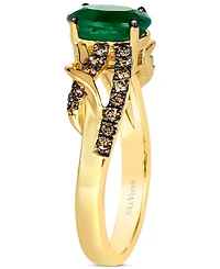 Le Vian Chocolatier Costa Smeralda Emeralds (7/8 ct. t.w.) & Chocolate Diamond (1/4 ct. t.w.) Openwork Ring in 14k Gold