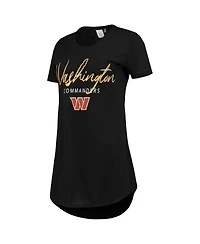 Women's Concepts Sport Black Washington Commanders Marathon Knit Nightshirt