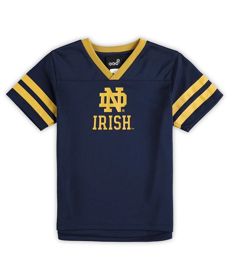 Preschool Boys and Girls Navy, Gold Notre Dame Fighting Irish Red Zone Jersey and Pants Set