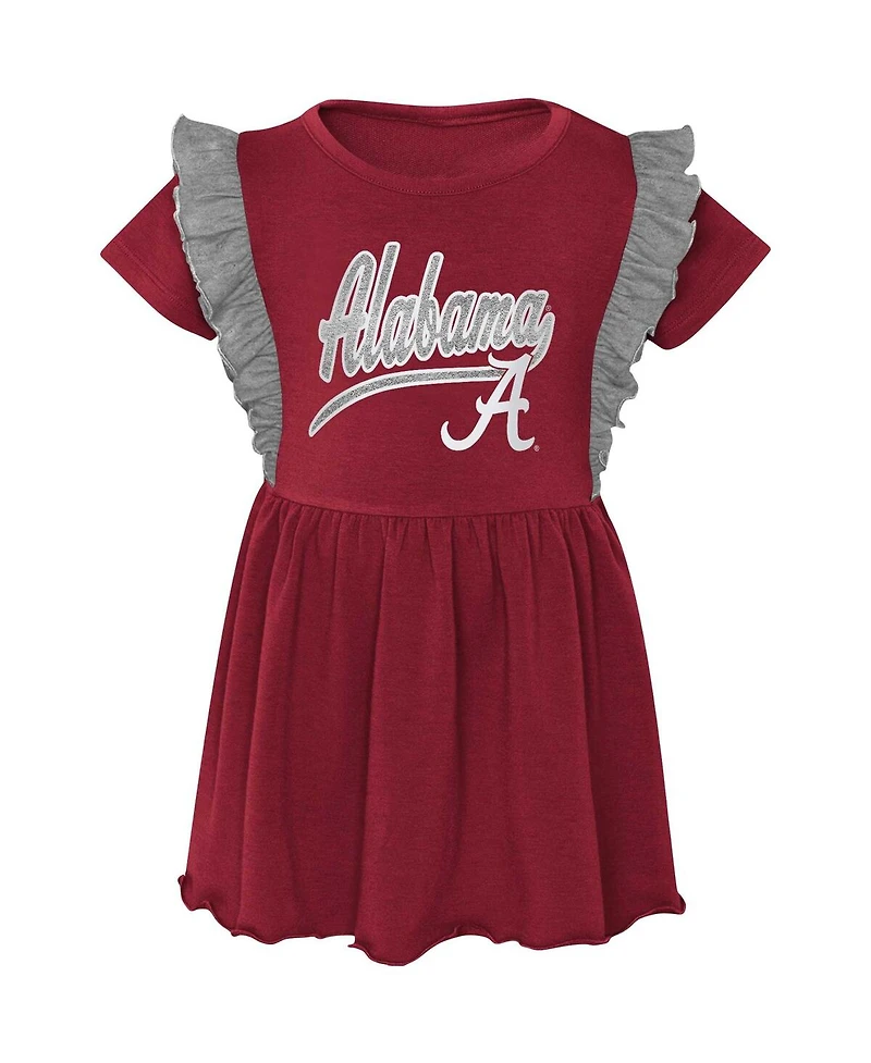 Girls Toddler Crimson Alabama Tide Too Cute Tri-Blend Dress
