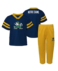 Infant Boys and Girls Navy Notre Dame Fighting Irish Two-Piece Red Zone Jersey Pants Set