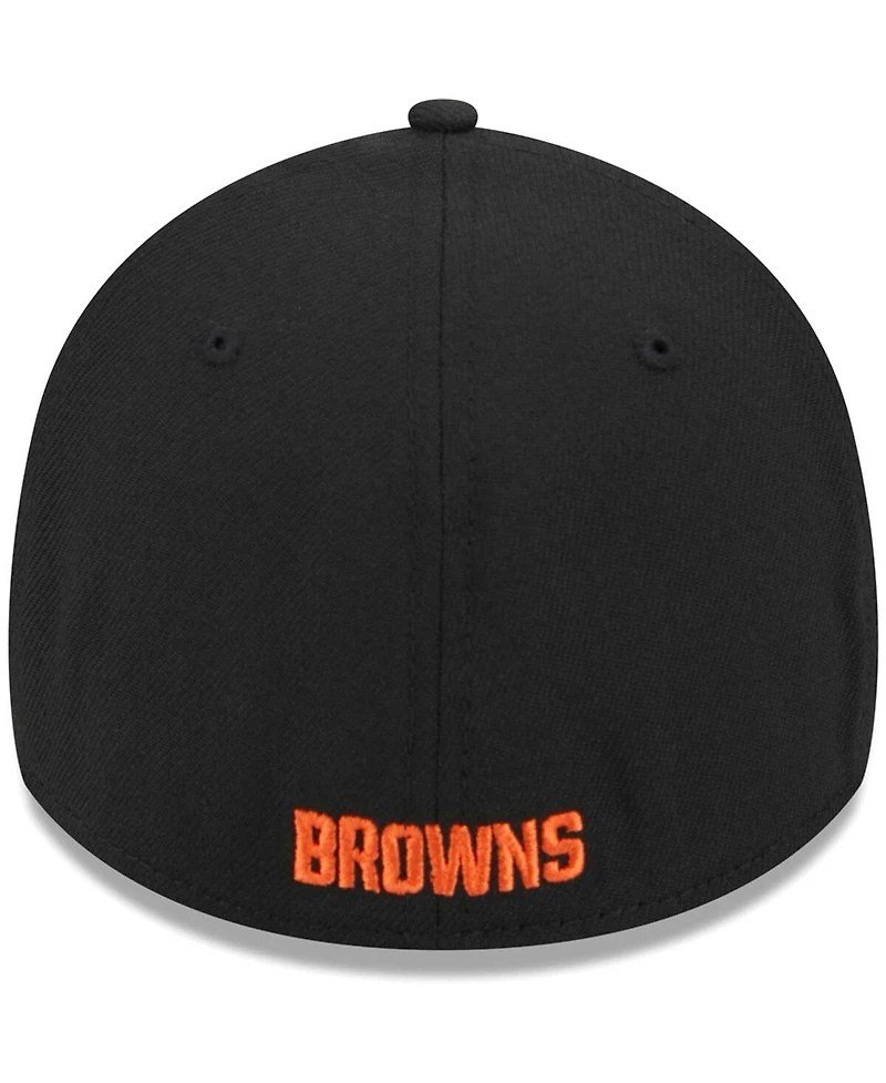 Men's New Era Black Cleveland Browns Main 39THIRTY Flex Hat