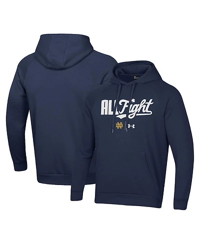 Men's Under Armour Navy Notre Dame Fighting Irish All Fight Raglan Pullover Hoodie