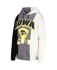 Women's Gameday Couture Black Iowa Hawkeyes Hall of Fame Colorblock Pullover Hoodie