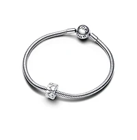 Pandora Sterling Silver Heart Pattern Clip Charm