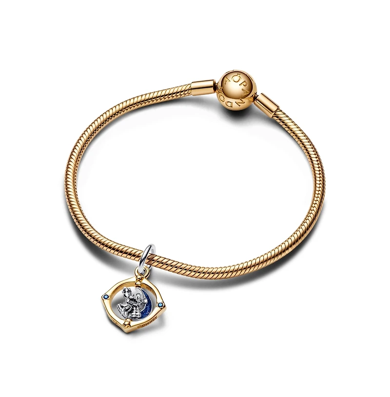 Pandora Disney Mickey Mouse Minnie Mouse Two-Tone Spinning Moon Dangle Charm