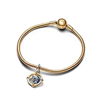 Pandora Disney Mickey Mouse Minnie Mouse Two-Tone Spinning Moon Dangle Charm