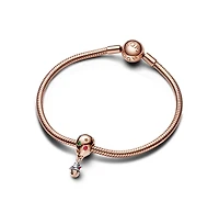 Pandora Cubic Zirconia Two-Tone Santa Claus in Hot Air Balloon Charm