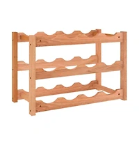 Wine Rack for 12 Bottles Solid Wood Walnut