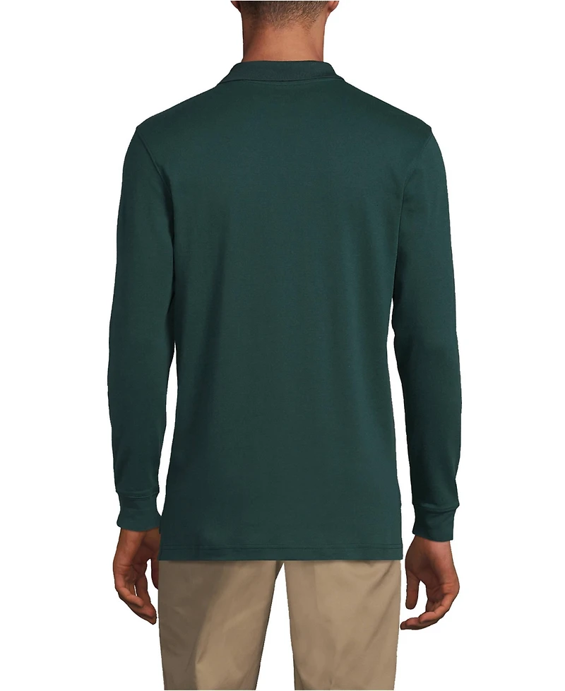 Lands' End Men's Long Sleeve Interlock Polo Shirt