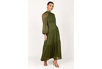 Women's Petal and Pup Julip Sheer Long Sleeve Maxi Dress