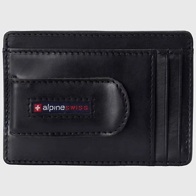 Alpine Swiss Mens Rfid Safe Money Clip Wallet Minimalist Id Window Card Case Fpw