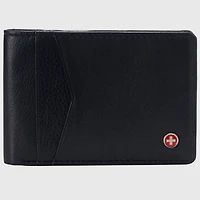 Alpine Swiss Mens Slimfold Wallet Rfid Safe Bifold Genuine Leather Id Window