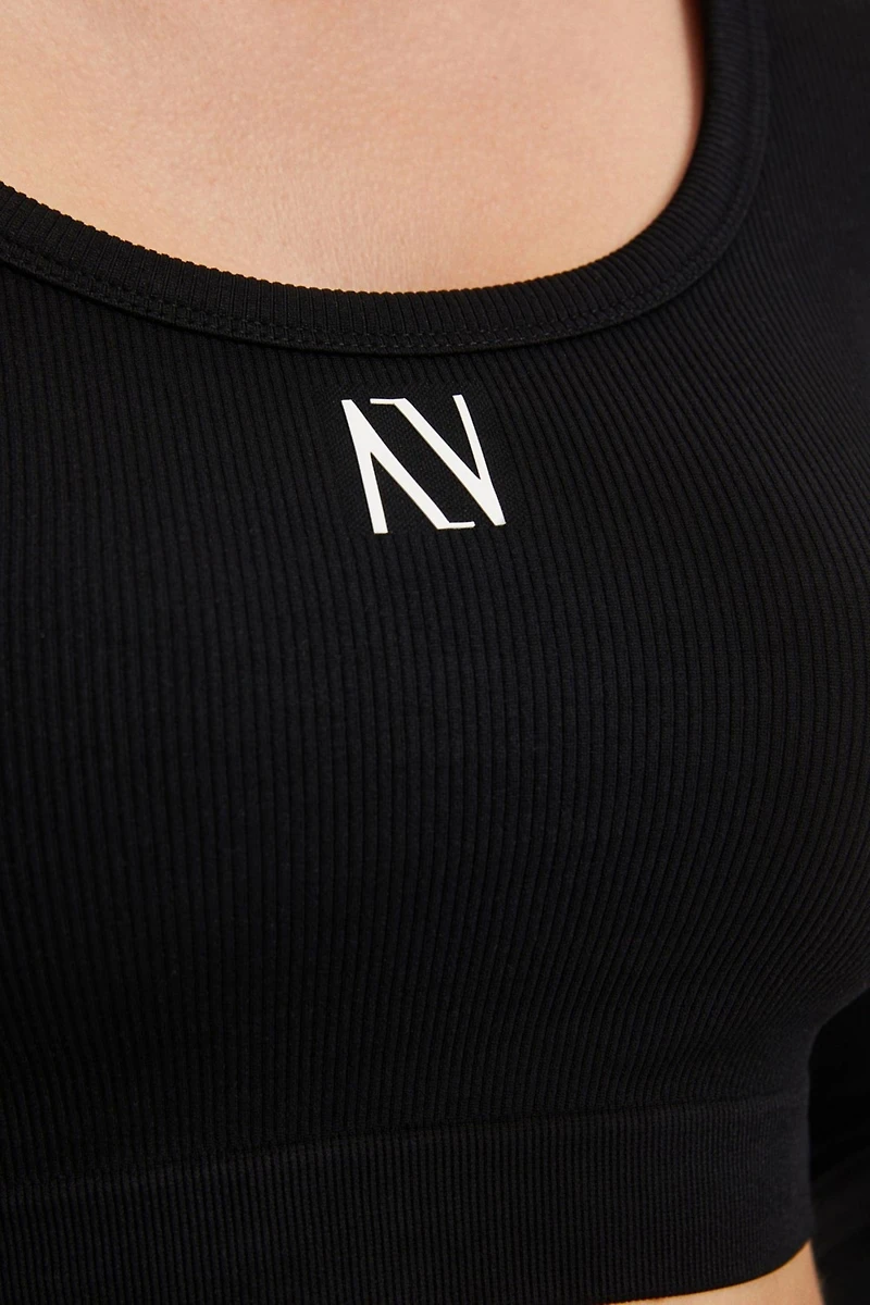 Nocturne Women's Boat Neck Knit Crop Top