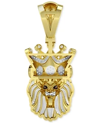 Men's Diamond (1/2 ct. t.w.) & Ruby Accent Lion King Pendant in 14k Gold-Plated Sterling Silver