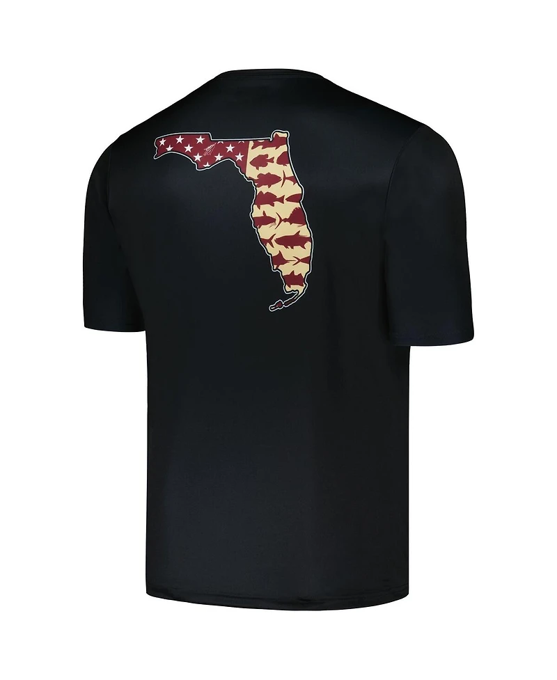 Men's Columbia Black Florida State Seminoles Terminal Tackle Omni-Shade T-shirt