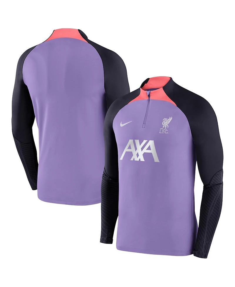 Men's Nike Purple Liverpool Strike Drill 2023/24 Performance Quarter-Zip Long Sleeve Top