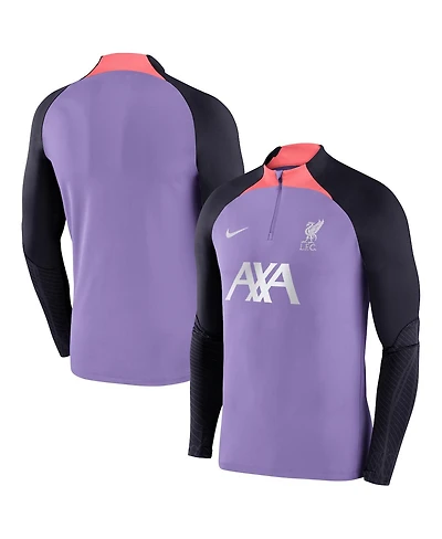 Men's Nike Purple Liverpool Strike Drill 2023/24 Performance Quarter-Zip Long Sleeve Top
