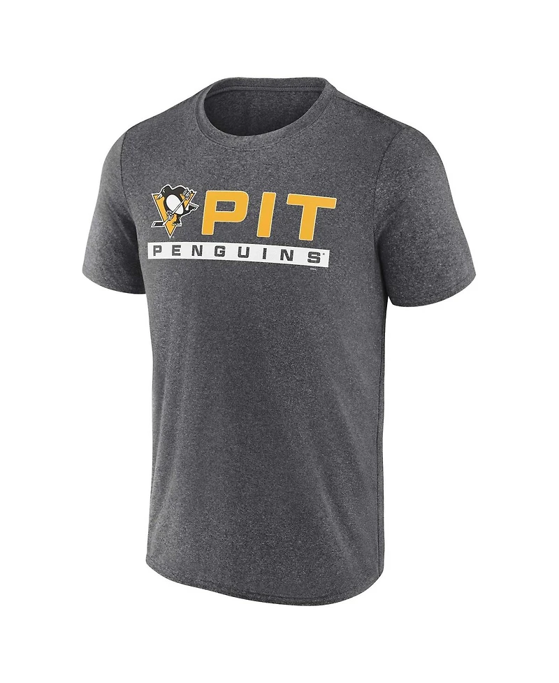 Men's Fanatics Heather Charcoal Pittsburgh Penguins Playmaker T-shirt