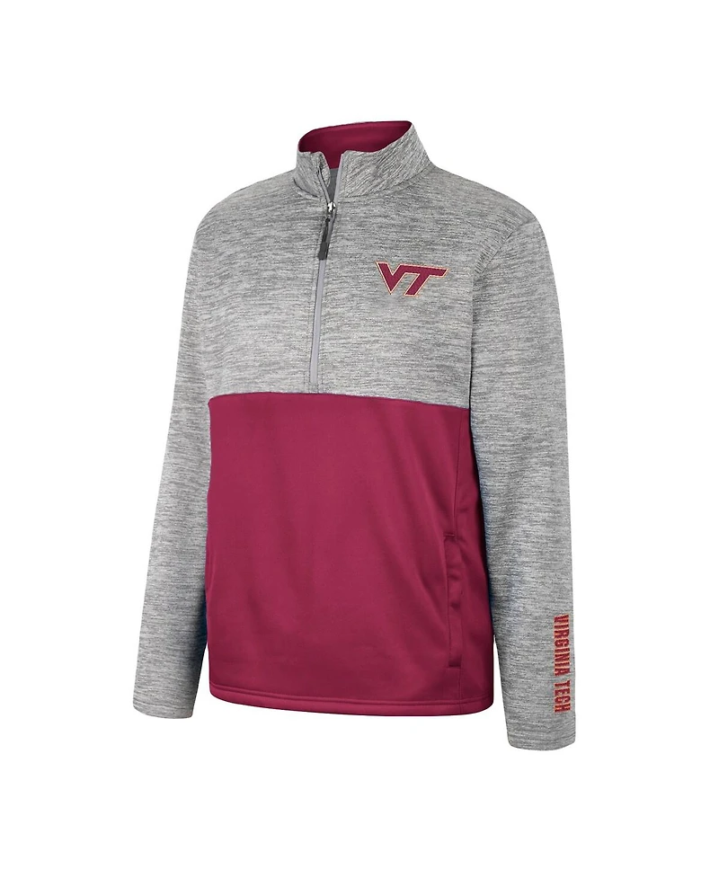 Men's Colosseum Gray Virginia Tech Hokies John Half-Zip Jacket