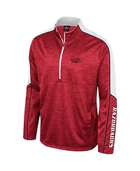 Men's Colosseum Cardinal Arkansas Razorbacks Marled Half-Zip Jacket