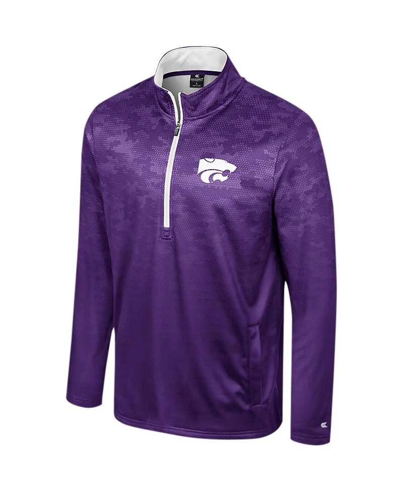 Men's Colosseum Purple Kansas State Wildcats The Machine Half-Zip Jacket