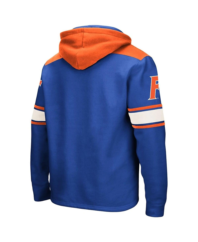 Men's Colosseum Royal Florida Gators Big and Tall Hockey Lace-Up Pullover Hoodie