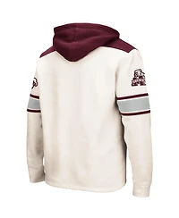 Men's Colosseum White Mississippi State Bulldogs 2.0 Lace-Up Logo Pullover Hoodie