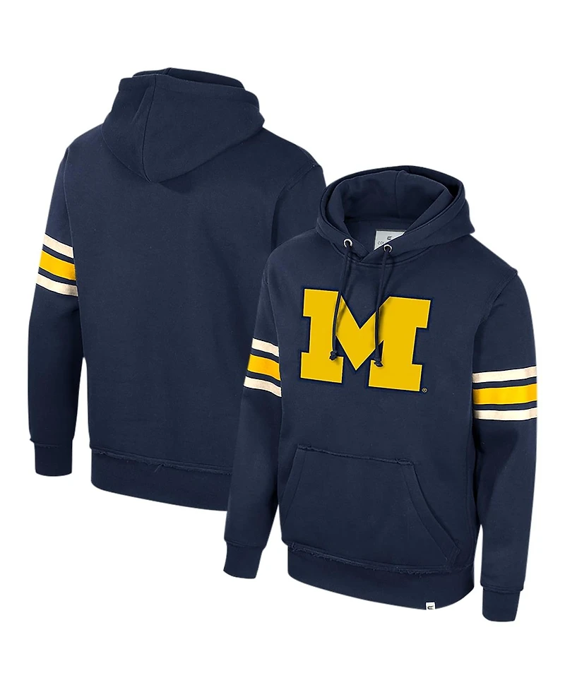 Men's Colosseum Navy Michigan Wolverines Saluting Pullover Hoodie