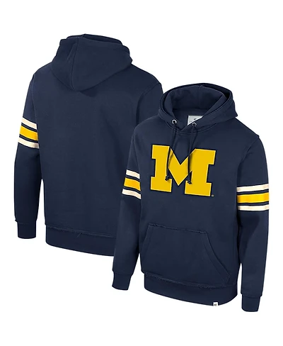 Men's Colosseum Navy Michigan Wolverines Saluting Pullover Hoodie