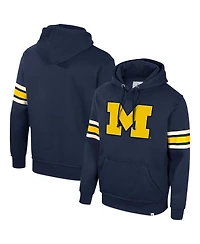 Men's Colosseum Navy Michigan Wolverines Saluting Pullover Hoodie