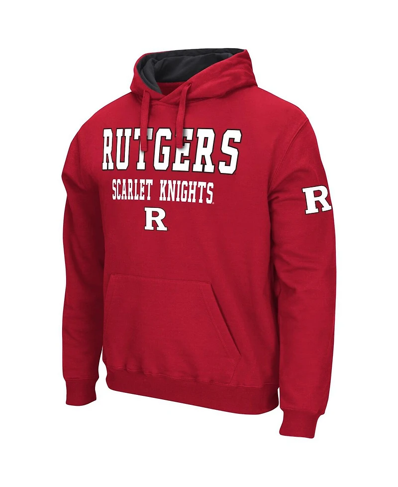 Men's Colosseum Scarlet Rutgers Knights Sunrise Pullover Hoodie