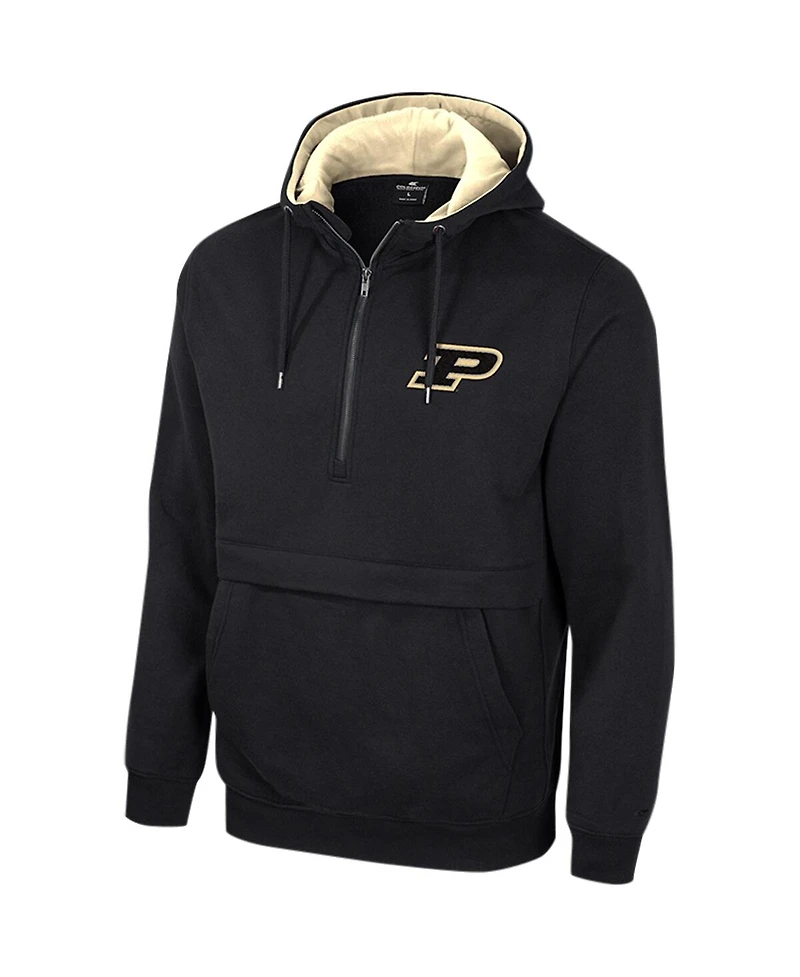 Men's Colosseum Black Purdue Boilermakers Half-Zip Hoodie