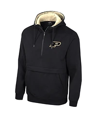 Men's Colosseum Black Purdue Boilermakers Half-Zip Hoodie