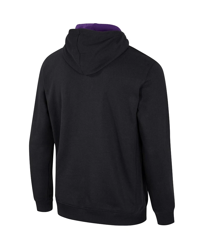 Men's Colosseum Black Washington Huskies Half-Zip Hoodie