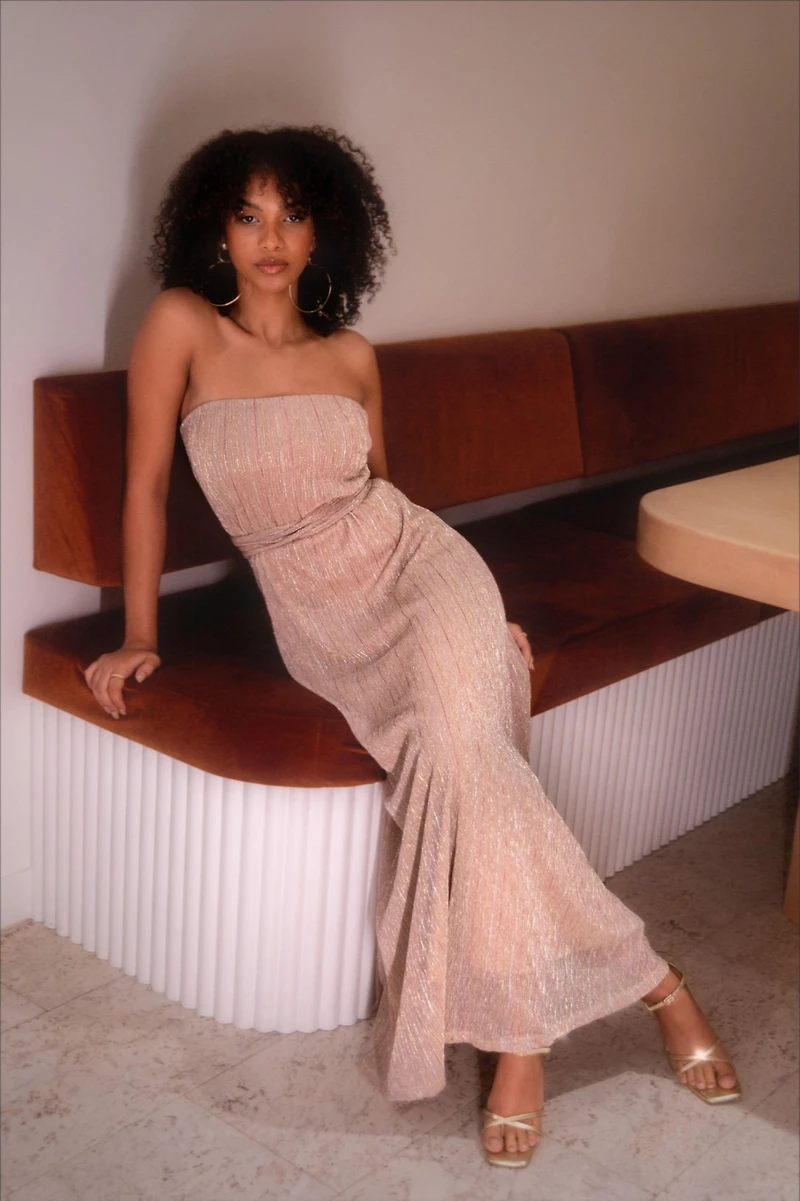 Petal and Pup Womens Farley Strapless Maxi Dress