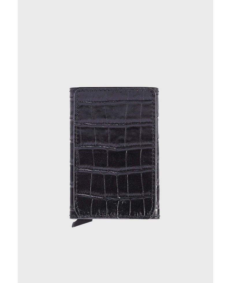 Furniq Uk Genuine Leather Crocodile Pattern Card Holder
